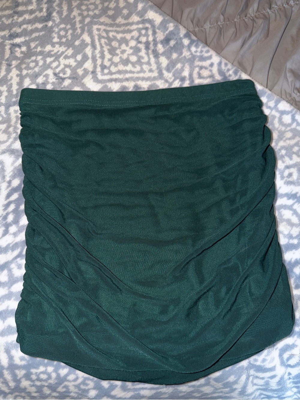 Green Bodycon Ruched Women's Mini Skirt